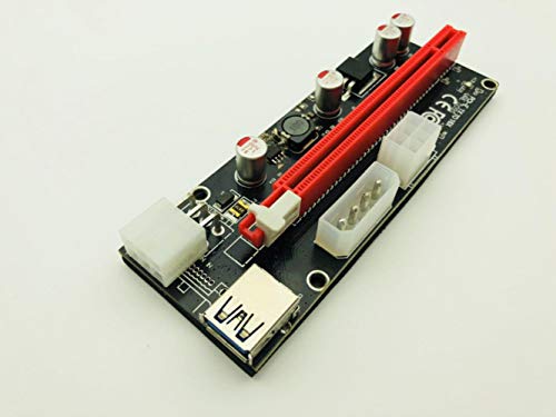 6шт 009S LED USB 3.0 PCI-E Express 1X 4X, 8X 16x Удължител Странично Card Адаптер SATA 15pin Мъжки-6pin захранващ