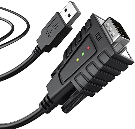 DriverGenius USB232A-B, адаптер USB към сериен RS232 DB9 с 3 x светодиоди - Win11 и Mac (М /М, на 3 метра / 1 м)