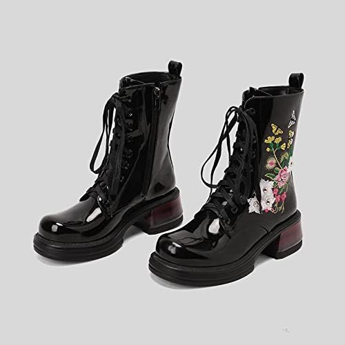 YUHAOTIN / Однотонная дамски кожени обувки с цип и ток в Ретро стил, Цветни Къси Кръгли дамски обувки, дамски обувки с изрезки,