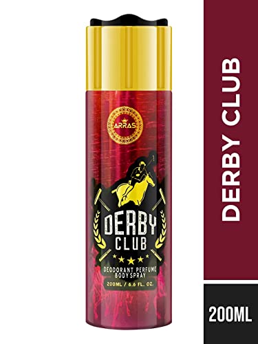 Универсален Дезодорант-спрей за тяло Arras Perfume Derby Club Освежаващо Устойчив Deo за Мъже 200 мл (1 опаковка)