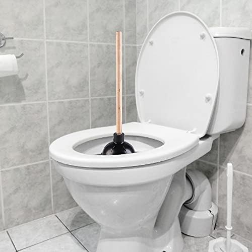 FZZDP Почистващи Средства За Баня и Тоалетна на Буталото Силно Усвояването На Тоалетната, Дървена Дръжка-Пръчка