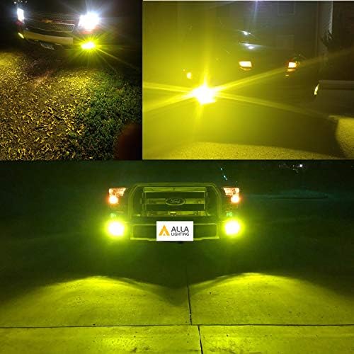 Led лампи Alla Lighting 2800lm H16, Фарове за мъгла Златисто-жълт цвят 3000 До, Дневни светлини, Xtreme Super Bright, Индивидуална Подмяна на КОЧАН-72 SMD за леки и товарни автомобили