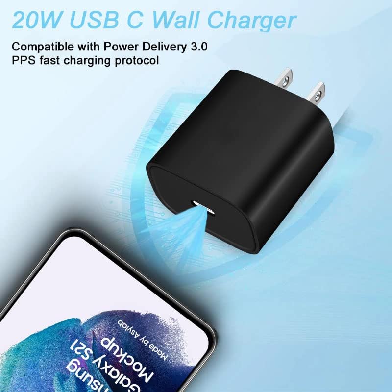 Стенно зарядно устройство Einlike USB C Блок за бързо зареждане е Съвместим с iPhone 13/12 Pro Max/11 Mini,