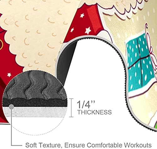 Siebzeh Сладък Cartoony Коледно килимче за Йога с Дядо Коледа Премиум-клас, в Екологично Чист Гумена подложка за здраве