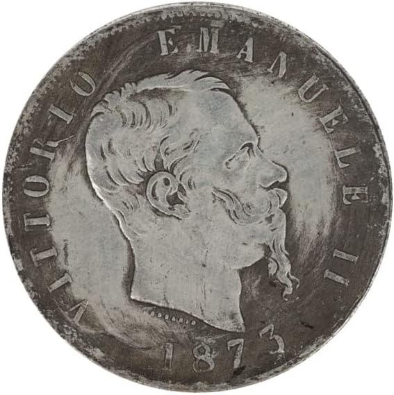 Възпоменателна Сребърна Монета 1873 Г италианския крал Виктор II Век Чуждестранна Монета Сребърен Кръг на Антични