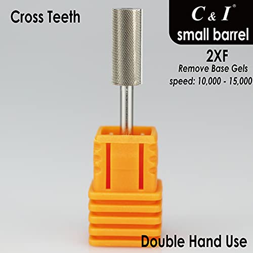 Тренировки за нокти C & I Small Barrel, Професионална Електрическа Пила за Маникюрного Сверлильного машина, За да премахнете Гелове за нокти, 3/32 (Double Fine-2XF)