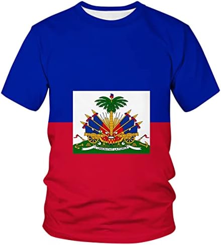 Тениска с къс ръкав и принтом Lurhonp Haiti, Новост, хаитянски флаг