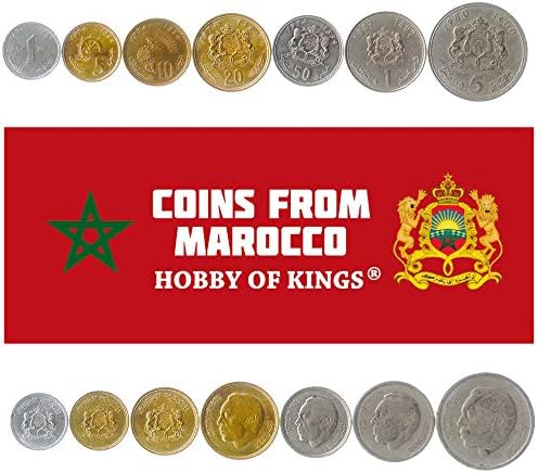 Комплект от 5 монети от Йордания. 1 кирш, 5, 10 пиастра, 1/4, 1/2 динара. 2000-