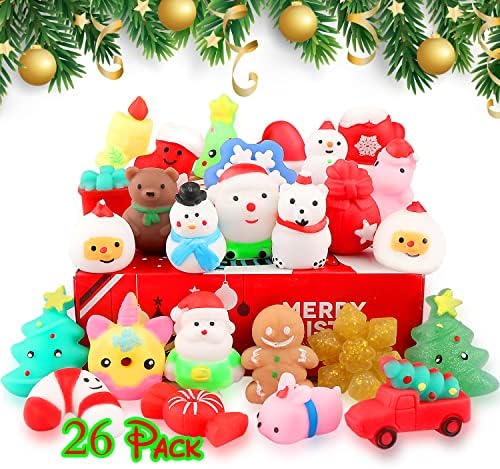 Squishies, Меки Играчки Моти - Коледни Животни Kawaii Cat Squishys Забавят растежа Подаръци за партита, Подаръци чанта, Подаръци За Рожден Ден, Набор от играчки за облекчаване на