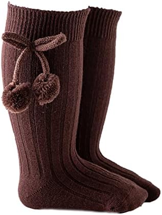 Yeahdor/ Безшевни Чорапи до Коляното за Малки Момичета, Чорапи С Лък Памук, Кабелна Тел За Деца