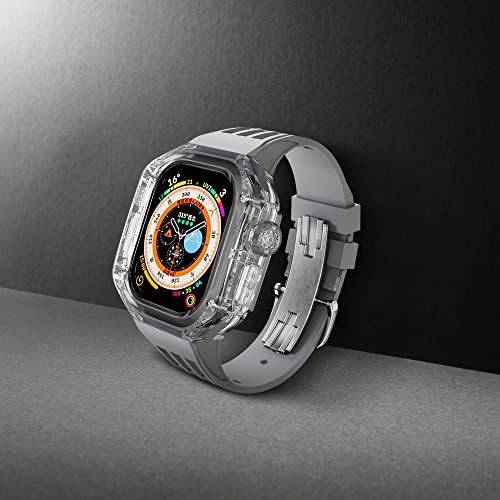 Комплект модификация SKM 49MM ULTRA Band За Apple Watch Ultra 49mm Прозрачен Луксозен Моден Тренд Калъф +