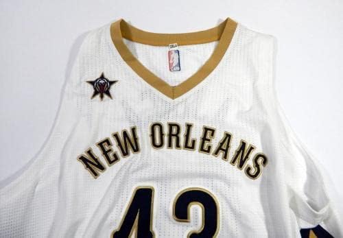 -17 Ню Орлиънс Пеликанс Алексис Аджинка №42 на играта В Бяла тениска ASG P 5 - Използвана игра в НБА
