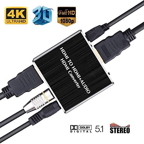Tensun 4 КЪМ HDMI към HDMI и Оптичен SPDIF TOSLINK Конвертор Адаптер с 3.5 мм RCA R/L Стерео HDMI Аудио Екстрактор Сплитер