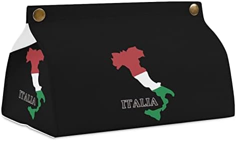 Италия Флаг Карта Кутия За Салфетки Калъф От Изкуствена Кожа Притежателя Кутии За Салфетки Правоъгълен Калъф