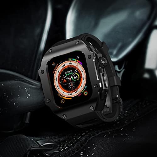 BHOLSA министерството на отбраната Kit Титан Метален Корпус + Фторопластовая Дъвка за Apple Watch Ultra 49 мм Спортен фторопластовый Каишка Bezel за iWatch Ultra