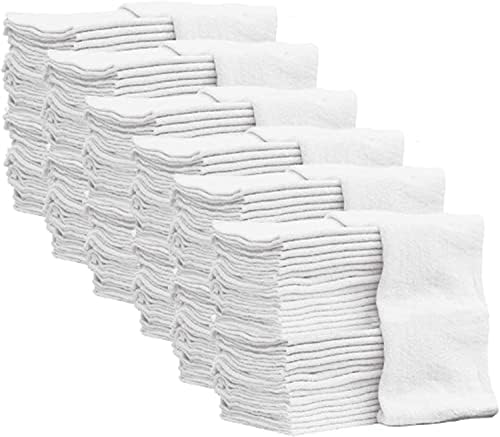 Кърпи за автомеханической работилница Nabob Wipers 500 Опаковки, Колички за Парцали на Едро, Памук, Размер 14 x14, в търговската мрежа (500 опаковки, бял)