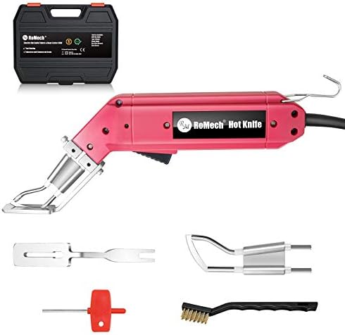 Нож за тъкани RoMech Въжето Кътър - Професионален Електрически термосвариватель с горещ нож с нерегулиран мощност (60 W) - Набор от режещи инструменти, с ножове и аксесоа