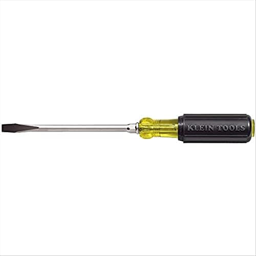 Klein Tools 602-3 7/32-инчов Отвертка с плоска глава с Трапецеидальным фитил, 3-Инчов кръгла опашка и мека дръжка