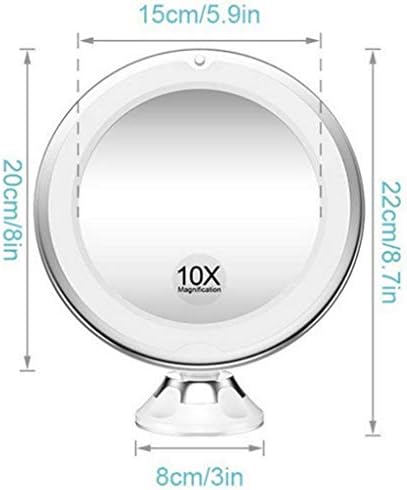 Огледало за Грим XDSDDS 10-Кратно Увеличително Огледало За Грим С Led Подсветка, Увеличително Огледало за Баня с