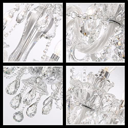 Кристален Полилей Durahonn Luxury K9, 18 Лампи, Модерен Таванна Полилей от Прозрачен Кристал, Осветление, Луксозен