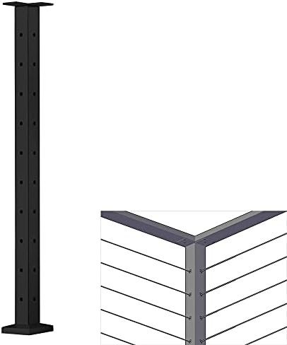 Стълб за кабелни парапет Senmit - Квадратен стълб от неръждаема стомана система за кабелни парапет на палубата, Предварително