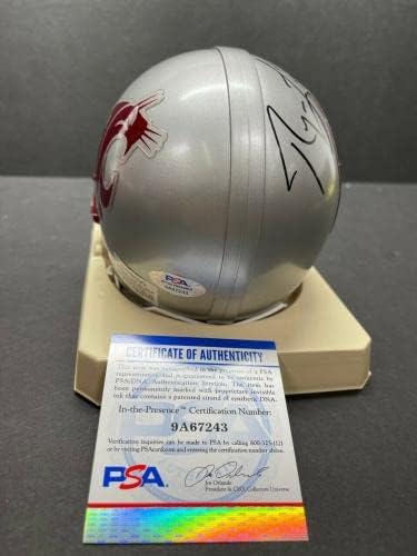 Мини-Каска PSA 9A67243 с автограф на Райън Елече от щата Вашингтон - Лъвове - Мини-Каски NFL с автограф