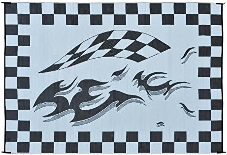 Стилна подложка за къмпинг HA1 Black Checker Flag Мат (8 x 12 метра)