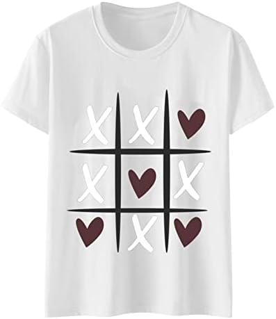 Мъжка Риза В Деня на Свети Валентин С Хубав Принтом във формата на Сърце и Забавно Графичен Дизайн, Тениски с Къс