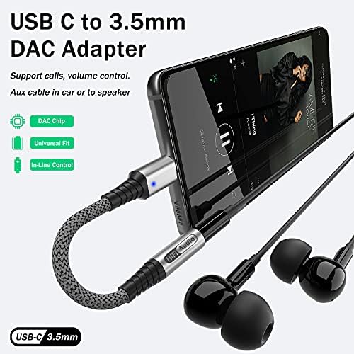 Адаптер за слушалки USB C за Samsung S21 S22 S23 Ultra, Аудиоадаптер USB C за 3,5 мм Hi-Res КПР-ключ USB Type C към