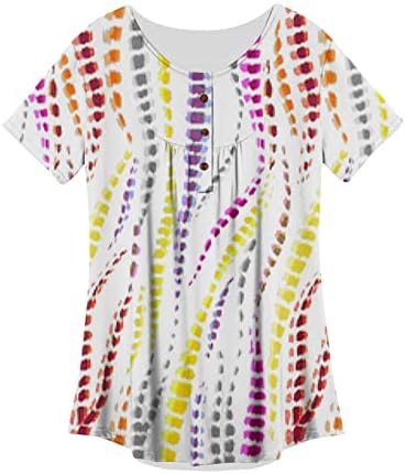 Женска Тениска с V-образно деколте, Основни Тениски с Къс ръкав, Летни Удобни Модни Блузи с Принтом 2023, Ежедневни