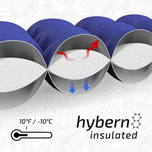 Топла ECOTEK Открито Hybern8 4-сезонен ultralight надуваем спален мат с контурным дизайн FlexCell - Лесен, удобен, лек, издръжлив, одобрен за хамак - Температурата е под нулата