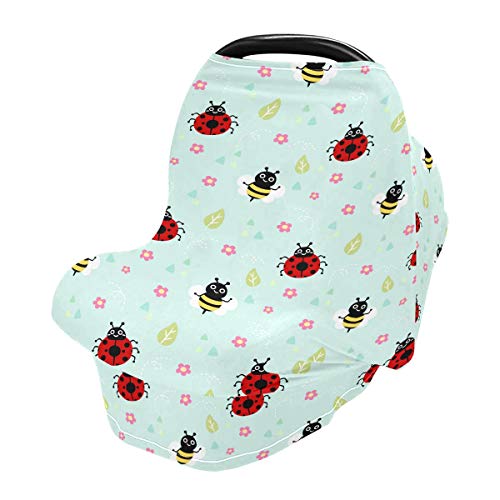 Седалките за детски столчета за автомобил Ladybug Bee - Детско столче за Кола, Шал за кърмене, Мултифункционален Навес за автомобилни седалки, за Момче