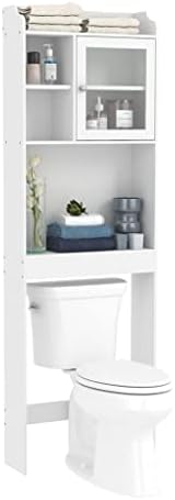N/A 3-Слойный Титуляр за съхранение на мебели за Баня, Водоустойчив Дървен Шкаф, Аксесоари за баня Върху тоалетна (Цвят: бял, размер: 180 * 18 * 58 см)
