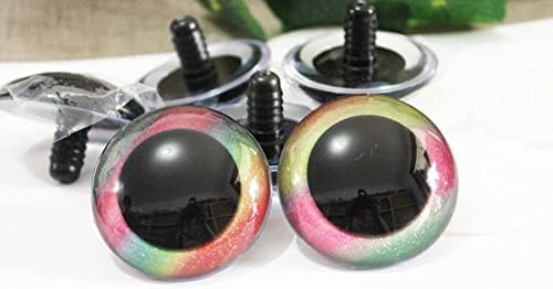 TTBHUONG 10 бр./лот, нов голям размер 50 мм, кръгли прозрачни Защитни играчка очи + Лъскава розова кърпа + твърда миене-Цвят