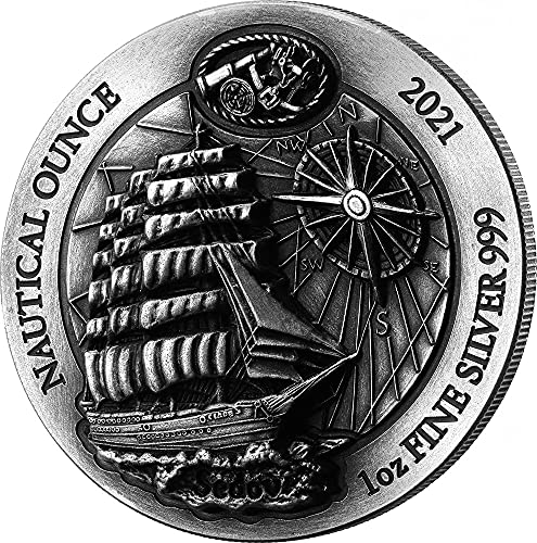 2021 Морска Унция PowerCoin Увреждания Антични Сребърни монети с тегло 1 Унция 50 Франка Руанда 2021 Антични Гарнитури