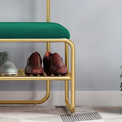 Пуфики Nordic Домашна Шкаф за обувки, Пейка Двуслойни Столче За Преобличане Обувки, Закачалка за дрехи, Подходящи за
