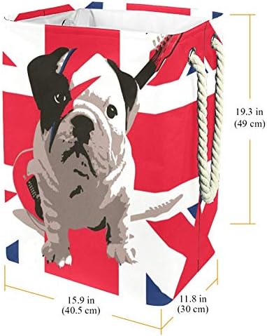 Unicey Сладък Британски Флаг Куче Водоустойчив Кошница За Дрехи, Сгъваема Кошница за Домашно Организатор Детска