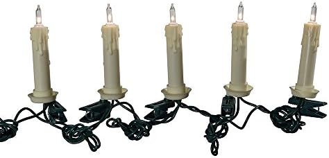 Курт С. Адлер 10-Светлинна Бяла Свещ с Прозрачни крушки Комплект Коледни тела, Само за помещения
