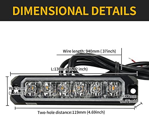 FXC 2 елемента от 6-Led Мигащи Стробоскопические Светлини за Камион, Кола, Led Решетки, Възстановяване на Фара,