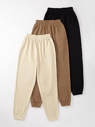 Дамски Спортни Панталони SheIn от 3 опаковки с Еластичен Колан на съвсем малък и Джобове