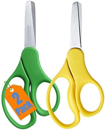 1интерфейсные Ножици за ученици с тъп връх, Безопасни Ножици за деца, Детски ножици, Ножици детски размер, Детски Безопасни ножици (2 опаковки)