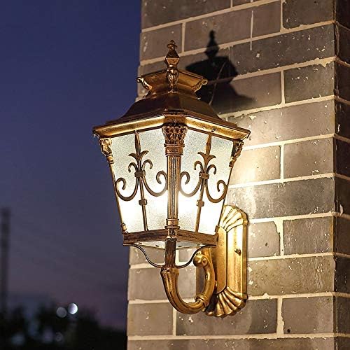 SJYDQ Led Градински монтиран на стената Лампа, Външно Осветление осветление Стена Отвън Двор Бронзови Външни Стенни E27 Водоустойчива Лампа