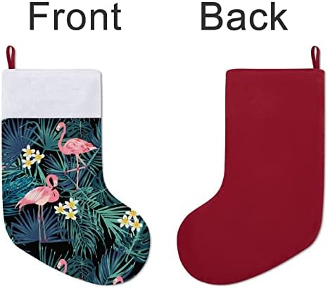 Тропически Модел с Коледните Отглеждане във формата на Фламинго, Чанта за Коледни Чорапи, Домашен, Семеен Коледен