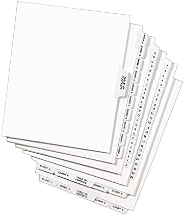 Ейвъри 11941 Разделител на Долния Мъжец с предварително отпечатан в стил Ейвъри, Експонат Б, Буква, Бял, 25 /Pk