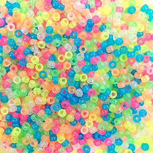 Прозрачни Разноцветни Мини-Пластмасови Мъниста Пони за Бродерия, 4 x 7 мм, обемна опаковка от 3000 Мъниста