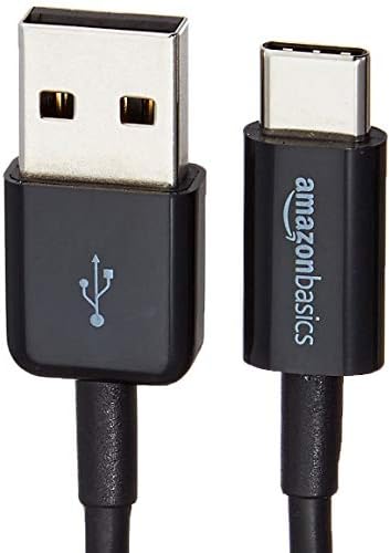 Кабел за зарядно устройство на Basics USB Type-C-USB-A 2.0, 6 фута (1,8 м), черен и кабел за зарядно устройство, USB Type-C