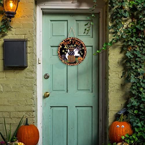 Хелоуин Декоративен Орнамент Дървена Врата Happy Halloween Подвесная Знак Коледна Камина Полк Венец Батерия