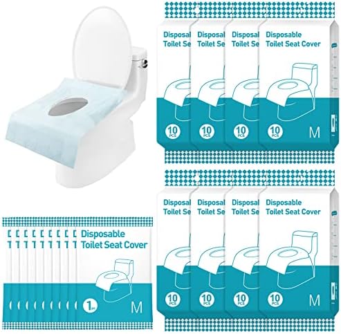Калъфи за седалките на тоалетната чиния BLIKA XL 23,6 инча × 15,7 инча, 80 Еднократни Покривала За Седалките на тоалетната