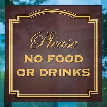 CGSignLab | Моля, не яжте и не пийте - Класически Кафяв стикер на прозореца | 8 x8