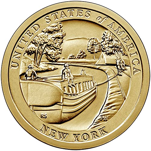 2021 P, D American Innovation Ню Йорк - Монета от 1 долар на канала Ери - Комплект монети P и D 2 Долара на Монетния двор на САЩ, Без да се прибягва